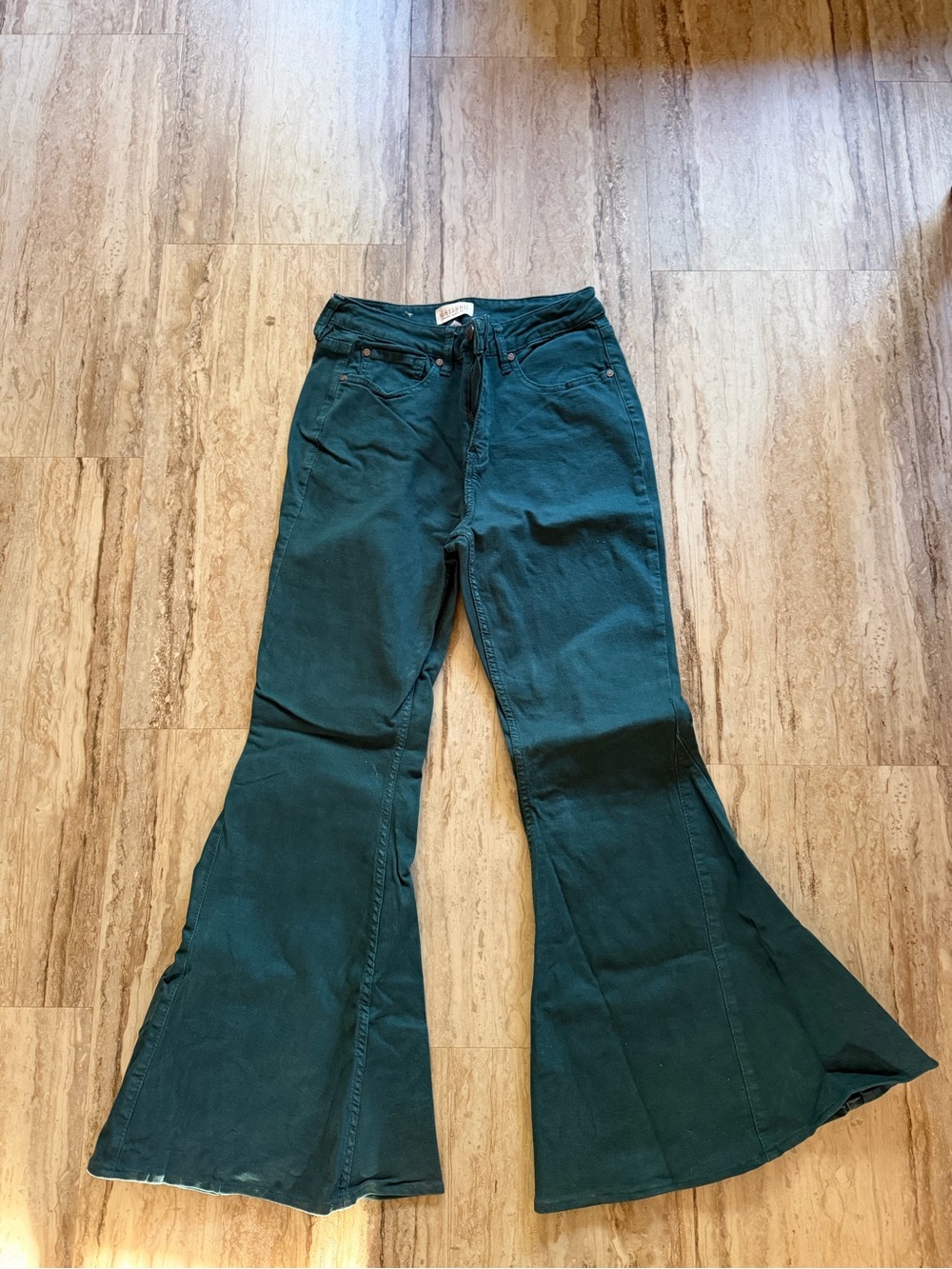 Shyanne Teal Green Flared Corduroy Pants